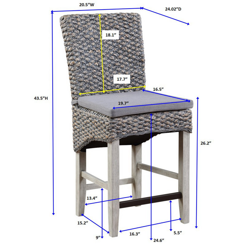 Tabouret de comptoir 26,2 po Encinal, gris