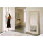 Suna 35 in. x 79 in. Natural Stone Marble Rectangular Framed Mirror