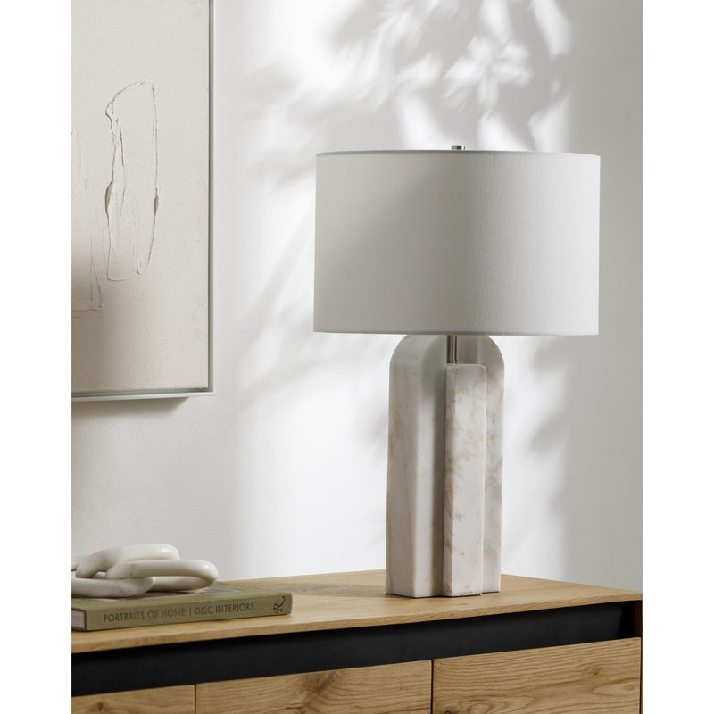 Spenser Basel Marble Table Lamp, 26" H x 16" W x 16" D