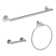 Identity 3 Piece Bath Hardware Set with Toilet Paper Holder, 18 in. Towel Bar and Towel Ring