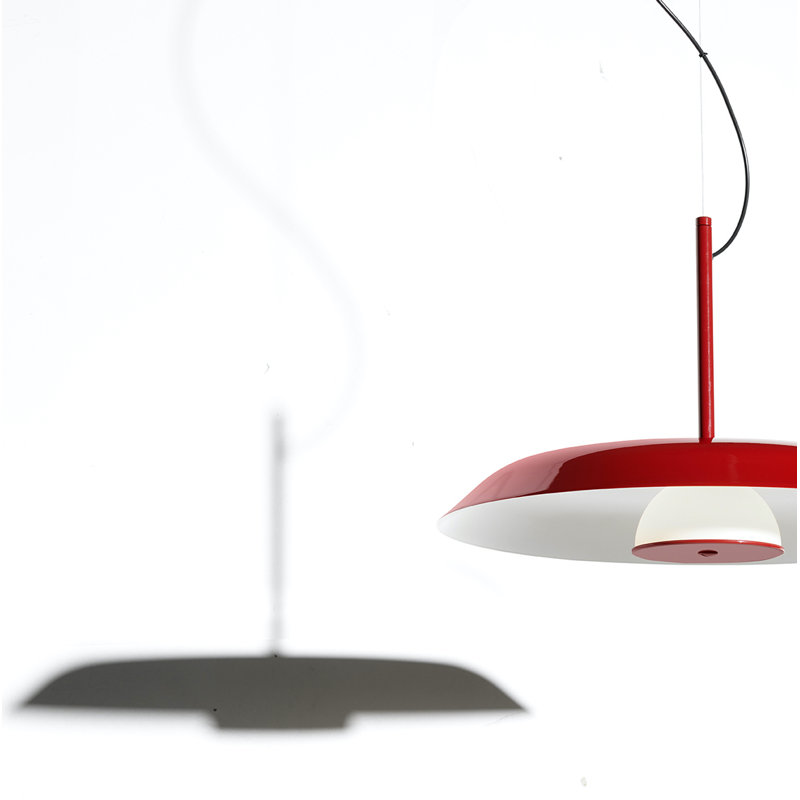 Iride 1 - Light LED Pendant, 123.5" H x 21.7" W x 21.7" D, 11 W, Scarlet Red