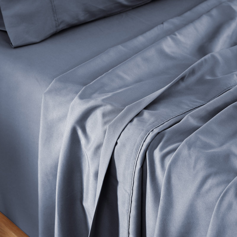 Extra Deep Pocket Sheet Set Percale Sheet Set, Twin Sheet Set + Fitted Sheet and Pillowcase, Flint Stone Blue