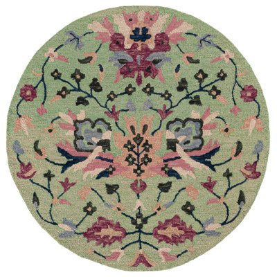 Jardin Hand Tufted Wool; Cotton Floral Indoor Rug