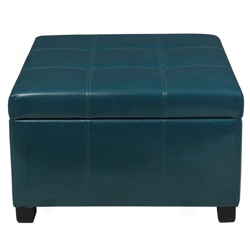 Isabeth Upholstered Ottoman, Teal 