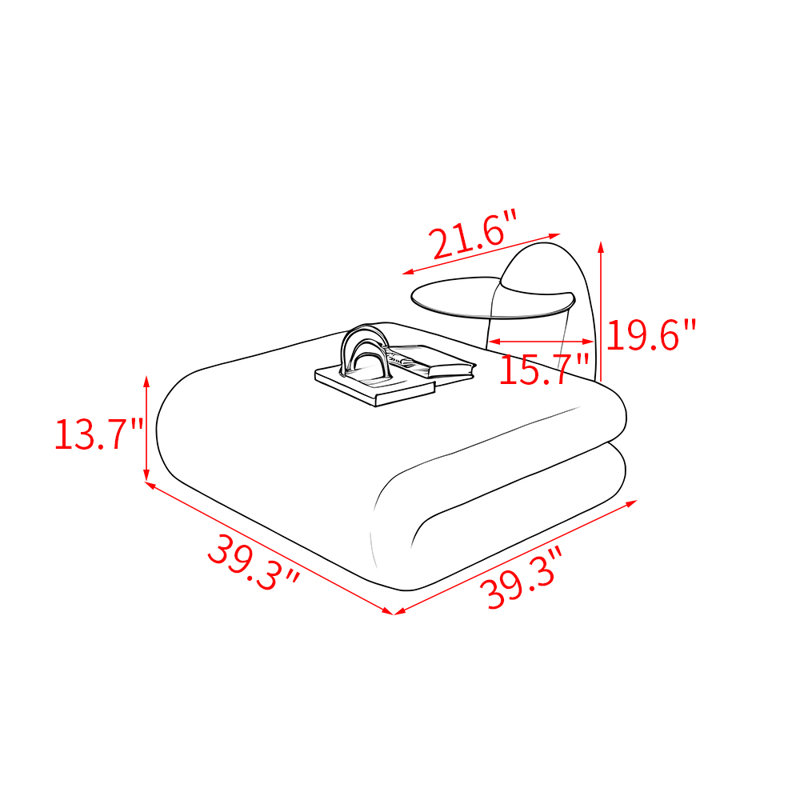 Table basse Pittman, H 13,7 po x L 39,3 po x l 39,3 po, Blanc