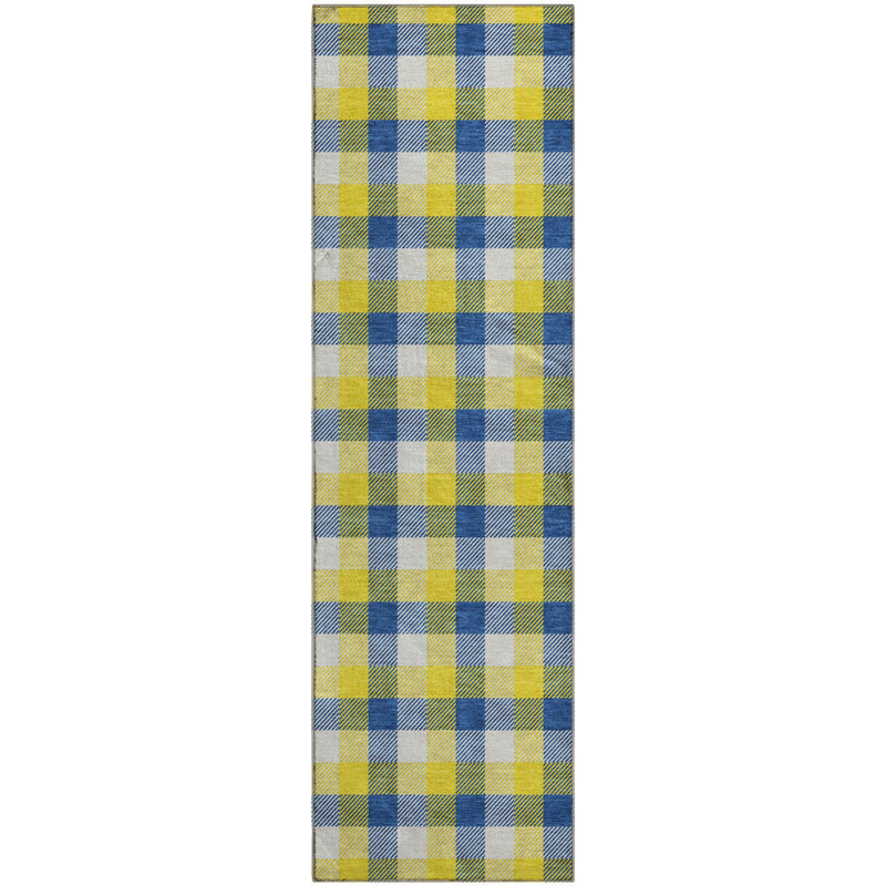 Premium Machine Washable Crumley AMF1053 Plaid Rug, Runner 2'3" x 7'6"