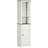 Slim Bathroom Storage Cabinet With Triple Open Shelves, Wooden Freestanding Linen Tower With Door And Shelf Adjustability