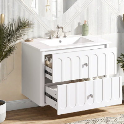 Meuble-lavabo moderne (doit inclure le meuble-lavabo et le lavabo) avec rangement