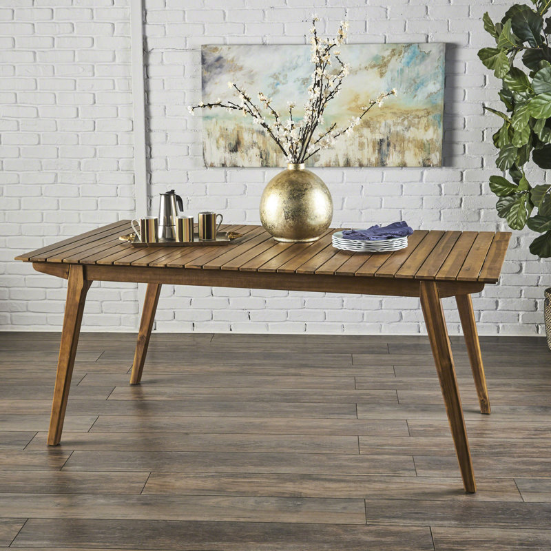 Table de salle à manger en bois 69 po - Finition pour une ambiance extérieure charmante et un espace attrayant