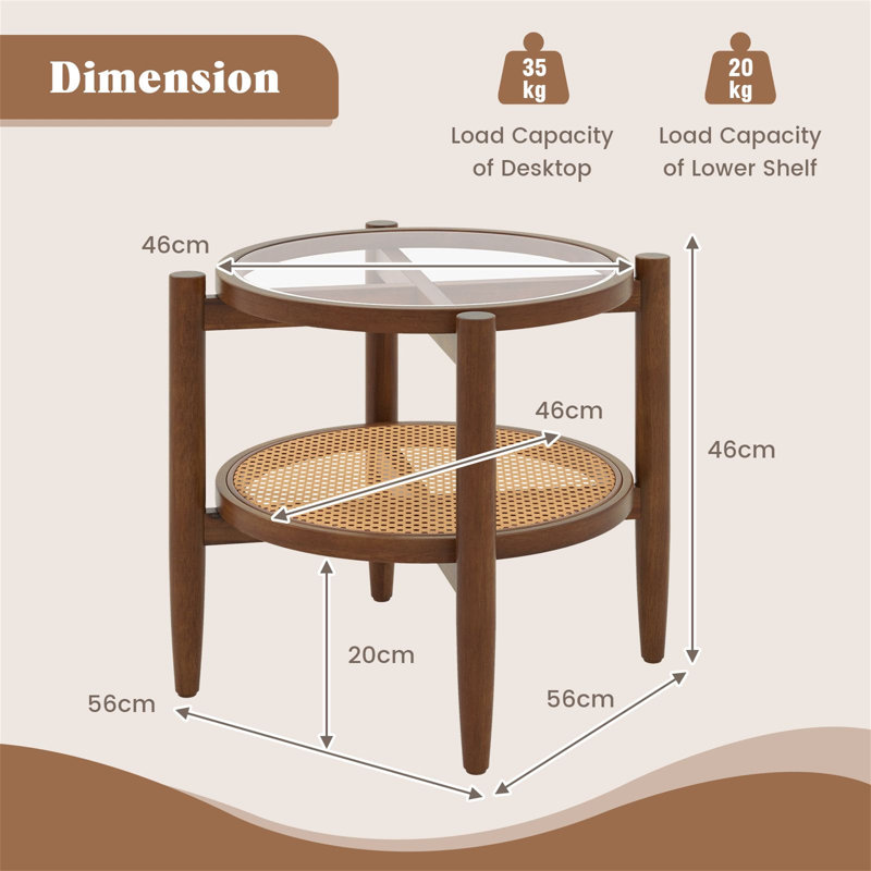 Glass Top End Table