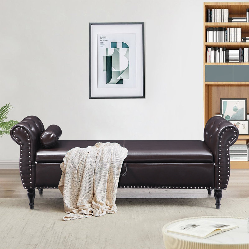Méridienne de rangement Effrosini, Marron foncé