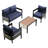 Uriel 4 Seat Steel Patio Conversation Sofa Set With Table-414708526
