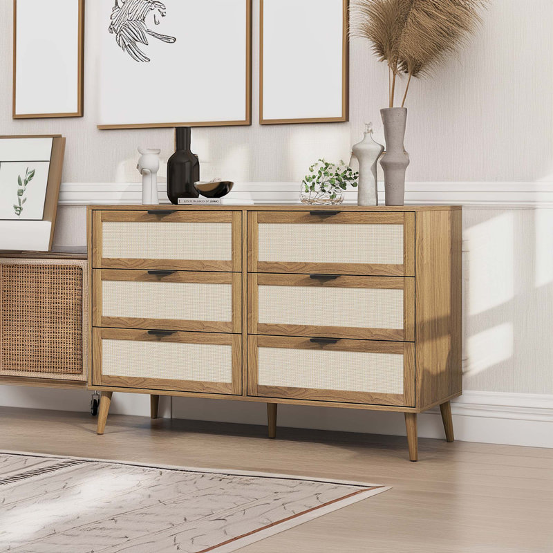 Commode 6 tiroirs Modern, Noyer