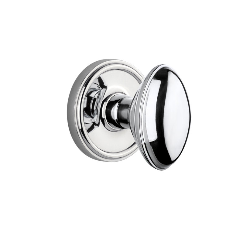 Rosette Grandeur Georgetown avec double poignée de porte Eden Prairie, Chrome brillant