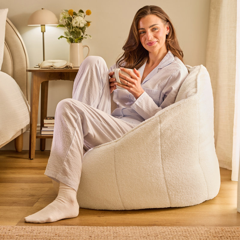 Boucle Bean Bag Chair, Cream