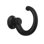 Loop hook with wood screw - black - sold as a pair 