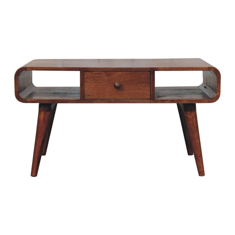 Table basse incurvée caramel miel