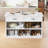 55" Kitchen Island With Led Light, Fluted Island Table With Faux Marble Worktop, 2 Drawers, Open Shelves, Mid Century Modern Center Cabinet For Dining Room & Kitchen