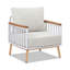 Chaise avec accoudoirs de patio en teck et aluminium 29 po Joseph, ensemble de 2