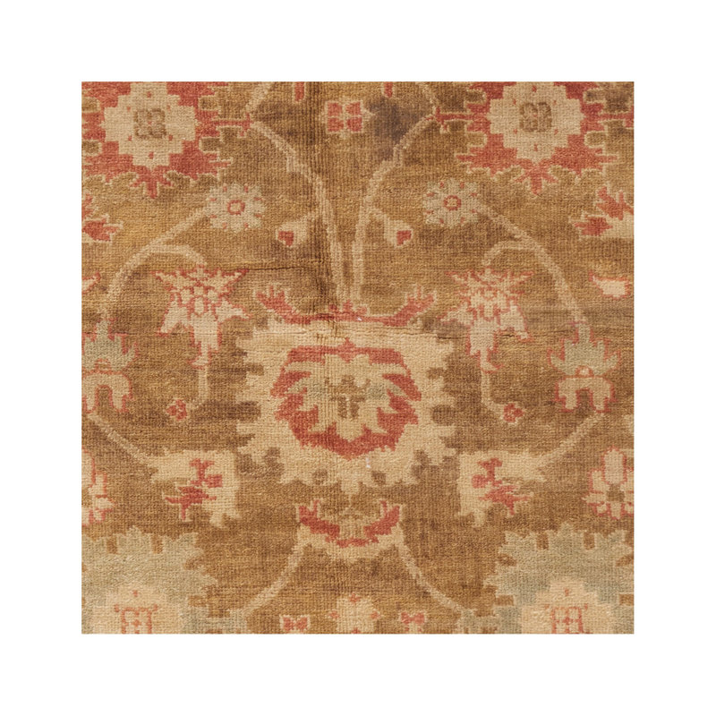 Oushak Oriental Hand Knotted Wool Brown Area Rug, Rectangle 10' x 14'