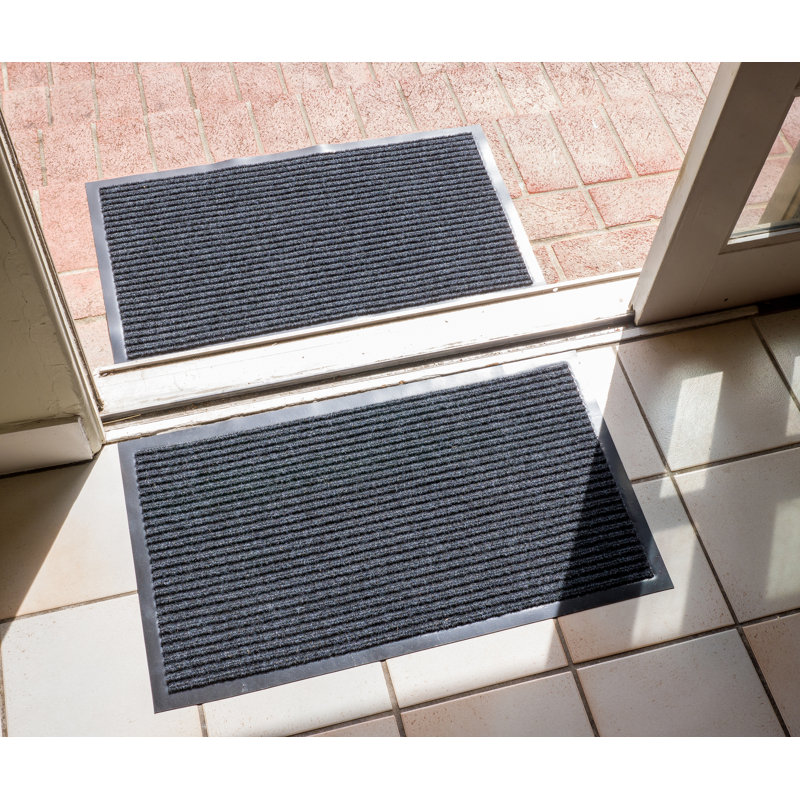 Arywn Non-Slip Solid Color No Holiday Doormat, Gray