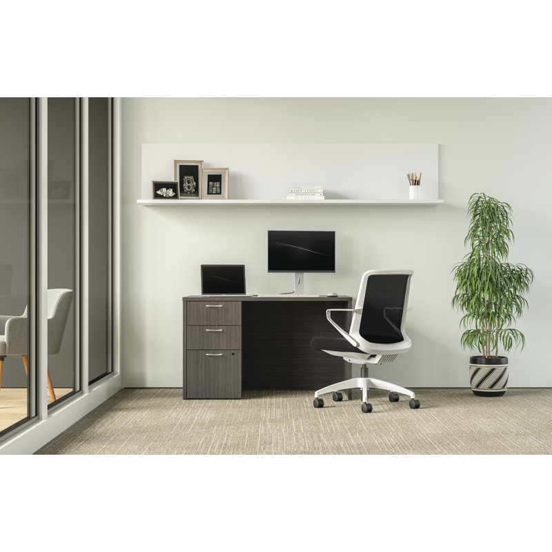 Bureau à caisson simple HON MOD, L 48 po x P 30 po x H 29 po, Teck ardoise