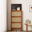 Armoire à chaussures avec 3 tiroirs rabattables et noir, H 65 po pour le couloir d'entrée, armoire d'entrée pratique et élégante, rangement de grande capacité de 65 po de hauteur,