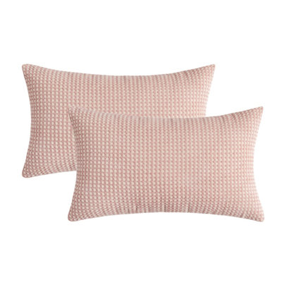 Set Of 2 Throw Corduroy Two Tone Cushion Covers