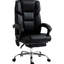 Fauteuil de massage en cuir Pu noir avec 6 points de vibration, hauteur réglable, repose-pieds, inclinaison, soutien lombaire chauffant pour une fonction d'inclinaison en milieu de travail agréable, espace de travail apaisant