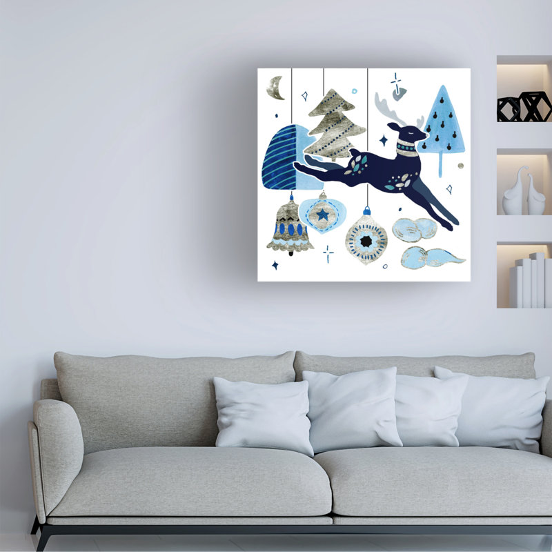 «The Holiday Aisle®» Melissa Wang Goodnight Reindeer I, art mural sur toile, H 14 po x l 14 po