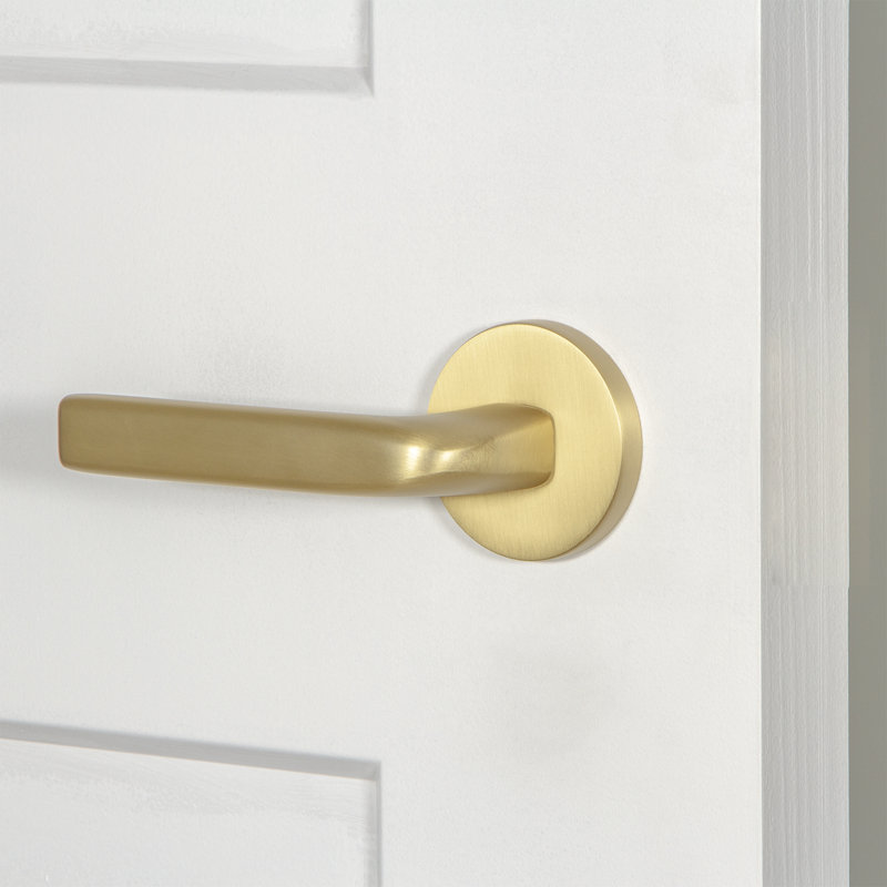 Viaggio Circolo Rosette Double Dummy, Satin Brass, Round, Modern Industrial Lever Handle