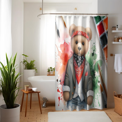Cajuste Abstract Shower Curtain with Liner Included