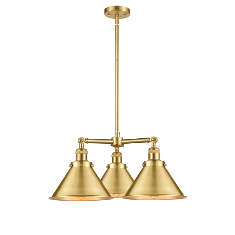 Paylor 3 - Light Dimmable Chandelier, Satin Gold, Satin Gold, No Bulb Included