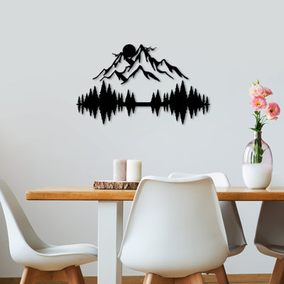 Stylish Black Metal Wall Accessory (2 Pieces), 20.5 x 7.9 inches & 19.7 x 8.3 inches | 100% Metal Construction, Thickness: 0.06 inches | Easy Wall Hanging Design, Perfect for Home Decor & Modern Aesthetics