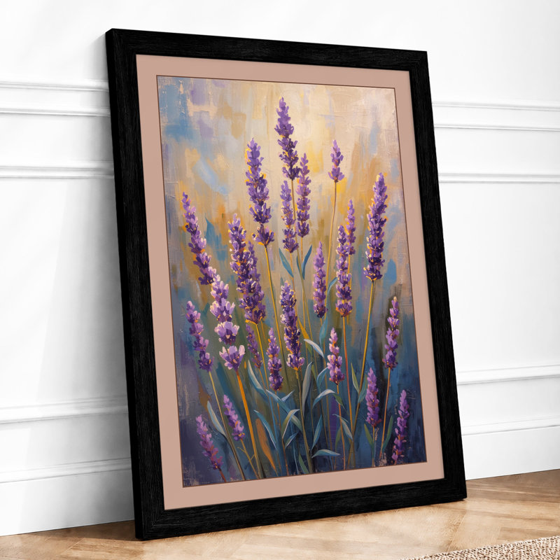 Lavender Spikes Botanical - Print, A2 - 59.4 x 42.0 cm, Black