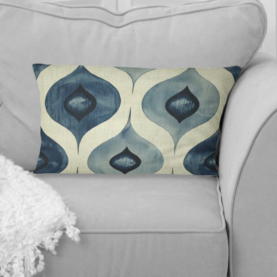 Blue Ogee Patterns VI - Midcentury Lumbar Pillow