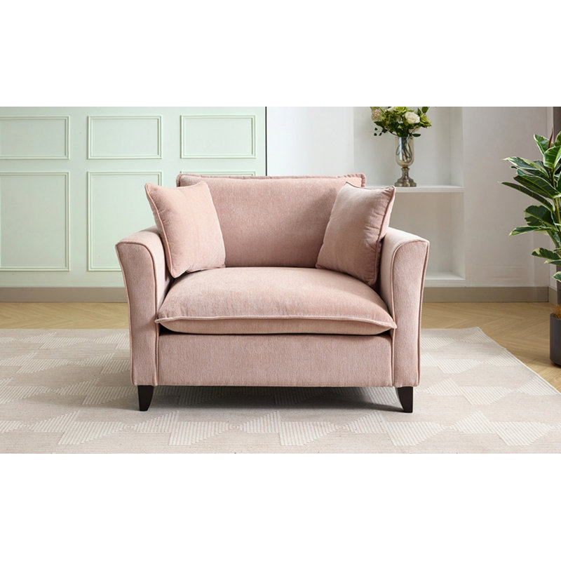 Fauteuil avec coussin pour le salon et la chambre à coucher, Rose