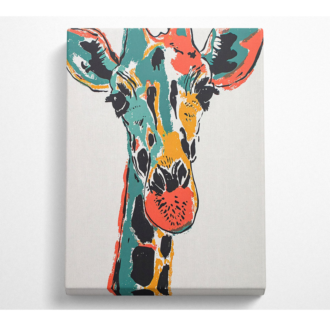 Arty Giraffe - Kunstdrucke ohne Rahmen auf Leinwand