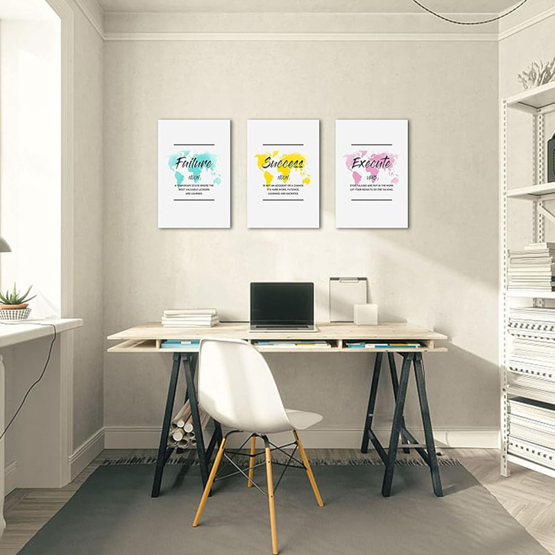 Art mural inspirant, photos de bureau pour décoration murale, art mural sur toile de motivation pour femmes, échec - Succès - Execute Quotes