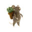 Ensemble 3 pièces de souris avec succulent suspendue figurine