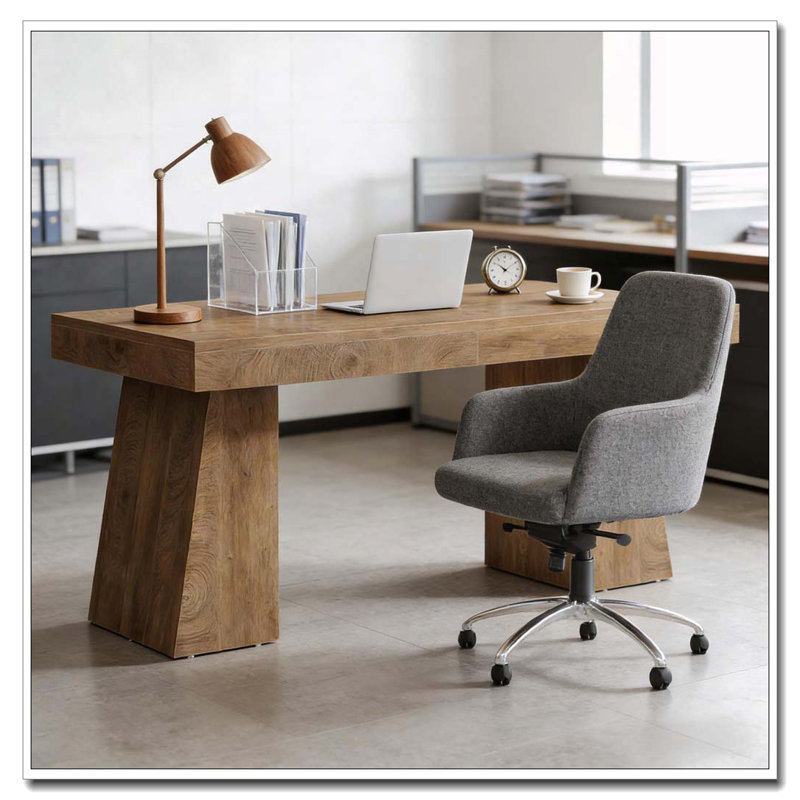 Computer Desk,Executive Desk, Light Brown