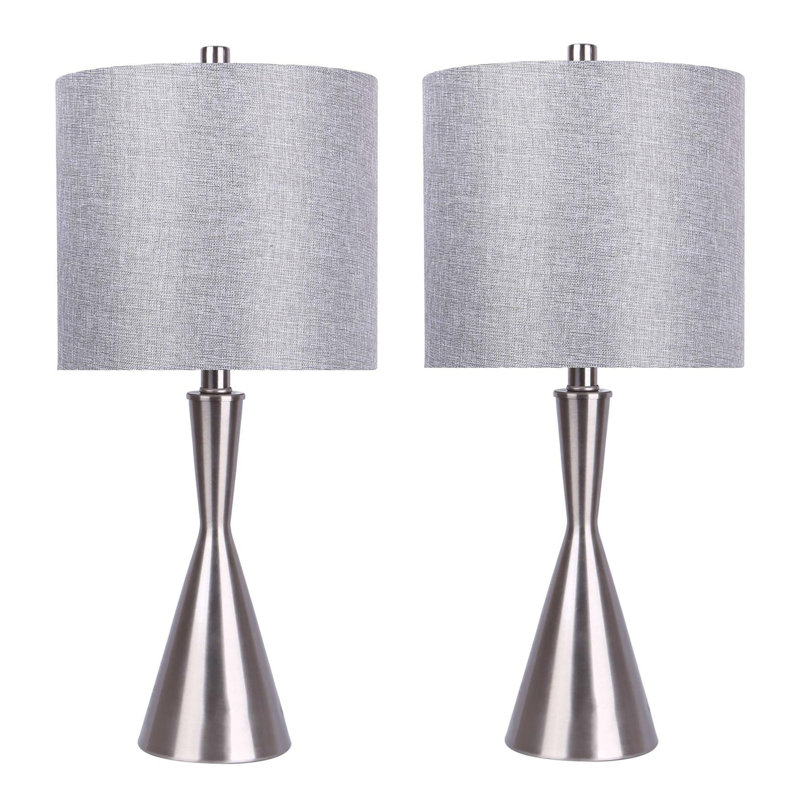 Contemporary Metal Table Lamp, Gray
