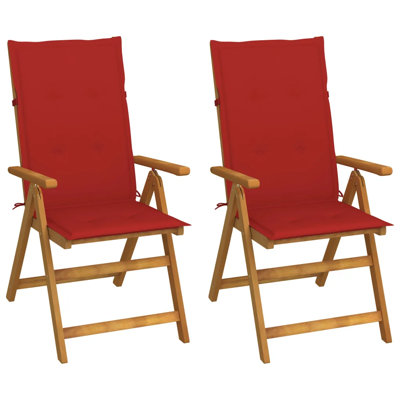 Outdoor Recliner Chairs Patio Chair with Cushions Solid Wood Acacia