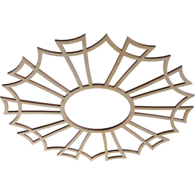 Médaillon de plafond 18 po x 18 po x 6 3/8 po x P 1/4 po Augustus, Noyer blanc, H 18 po x l 18 po x P 0,25 po