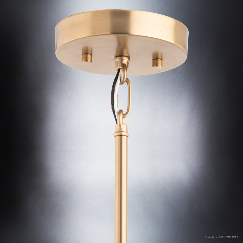 Luminaire suspendu en forme de dôme à 1 lumière Moneeb, Or, Noir mat