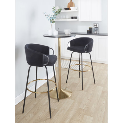 Upholstered Counter Stool with Metal Frame