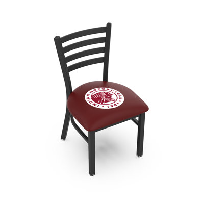 Indian Motorcycle Faux Leather Upholstered Metal Side Chair