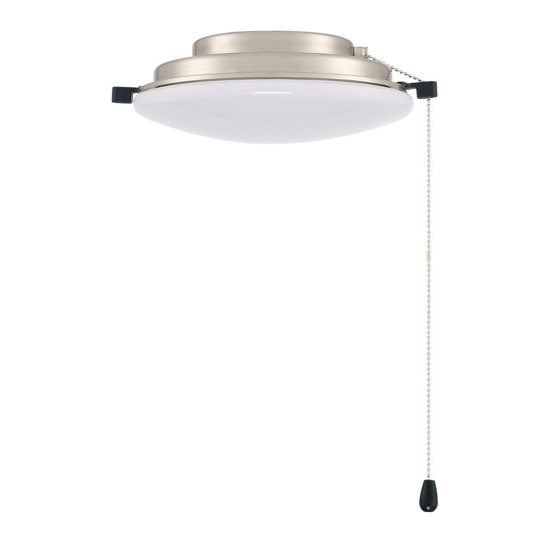 Ventilateur de plafond à DEL 1 lumière, Nickel brossé