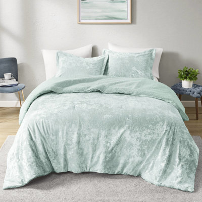 , 3 Pcs, Full/Queen, Crushed Velvet, Reversible Comforter , And - Filling Pcs Full/Queen Velvet With Skin