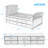 Platform Storage Bed Solid Wood Bed With 6 Drawers